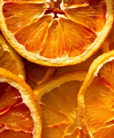 Tranches d'oranges sanguines en gros plan